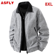 ASFLY 8XL Plus Size Jacket Men Fashion Casual Jacket Coat Male Spring Autumn Cargo Jacket Big Size 8