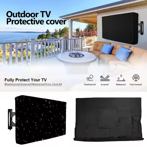 600D Oxford Cloth Outdoor TV Cover 22 To 75 Inches Waterproof Weatherproof Dust-proof Fits For Outsi