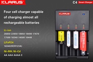 Klarus C4 4-Slot Smart Charger for Ni-MH/Ni-Cd/LiFePO4/3.7V Li-ion Battery