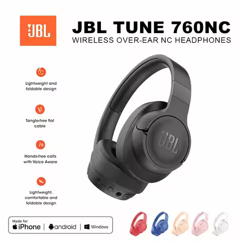 Original JBL Tune 760NC Wireless Bluetooth Headphones Noise Cancelling Earphone Music Sports Folding