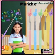 MUNCHX Teaching Pointer, Stainless Steel Telescopic Rod Finger Reading Sticks, Professional Finger D