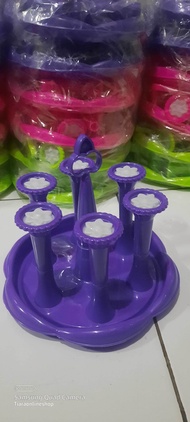 Stand gelas untuk 6 gelas / Rak gelas 6 / stand gelas bulat