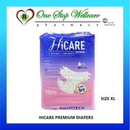 HICARE PREMIUM DIAPERS (M / L / XL / XXL) 10PCS