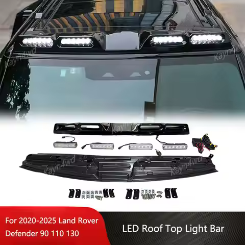 Off Road 4x4 Accessories Roof Top Light Bar Roof Spoiler With 4 LED DRL Lamp For 2020-2025 Land Rove