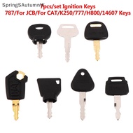 [SprW] 7Pcs/set Keys  Keys Excavator Construction Machinery Key Kit 14607 5P8500 K250 H800 For JCB P