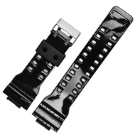 Silicone Strap for Casio G-Shock GA-100/110/140/200/400/700 800 GD-100/110/120 Men Replacement Black Gold Buckle Watch Band 16mm