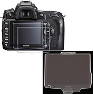 D90 Tempered Glass Screen Protector + ABS Cover for Nikon D90Came ra, 2+1 Packs, Ultra Clear Film an