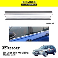 Nissan Ad Resort 3D Door Belt Moulding stainless steel 4 pcs/set DOOR WINDOW TRIM