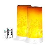 2 Pack USB Recharged Led Flicker Flame Light &amp; Remote Controller