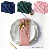 NARCISSUS13A0E 10pcs Dinner Napkins, Square Solid color Silky Satin Napkin,  30x30cm Smooth Table Na