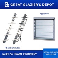 ♞,♘,♙Jalousie Frame Ordinary 4 Blades - 10 Blades for Louver Window 1 Pair Mill Finished Aluminum