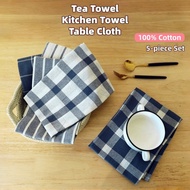 Kitchen Set Tea Towel 100% Cotton Fabric Yarn-dyed Kitchen Towel Nordic Style Napkin Cloth Moisture 