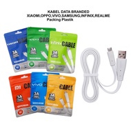 BRANDED DATA CABLE FLAT MICRO 3A FAST CHARGING II BRANDED DATA CABLE USB MICRO 3A (PLASTIC PACKING)