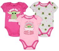 Happy Threads Star Wars Infant Baby Girls Come to The Cute Side Grogu Baby Yoda One Piece Pajama Rom