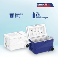Duramax Keep Cold 84L Ice Box / Cooler Box with Wheels (White / Blue / Red)