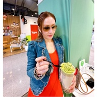 Second Hand Dapper Jeans Jacket For Sweet Girls With Gimmick Suit Style