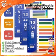 Kaki Jimat 11 holes PP Plastic Index Divider for Binder Office Stationery File Folder Document Divid
