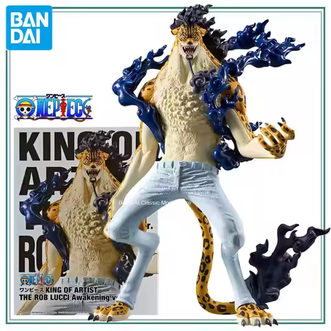 Genuine Official Anime Figures Banpresto King of Artist One Piece Rob Lucci Figuras Anime Boxed Mode