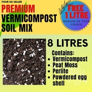 PREMIUM VERMICOMPOST SOIL MIX [ ‘A’ grade potting soil]  (4 &amp; 8 Litres )