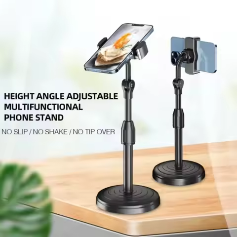 Desktop Phone Stand 360 Degree Rotatable Round Base Stable Universal Smartphone Holder for Live Stre