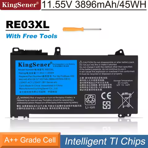 KingSener RE03XL Battery For HP ProBook 430 440 445 450 455 G6 Series HSTNN-DB9N HSTNN-UB7R L32407-2