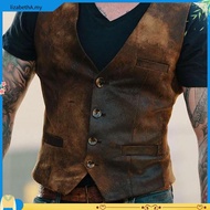 Autumn Men's V-neck Brushed Leopard Vest Rock Heavy Metal Wild Vest
