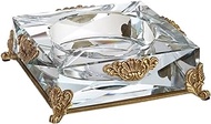 Luxury Square Ashtray, Anti Fly Ash Smoking Ashtrays, Cigarette Ash Tray for Villa Living Room, Elegant Crystal Glass Decorative Ornament Gift */1504 (Color : Onecolor, Size : 15 * 5cm)
