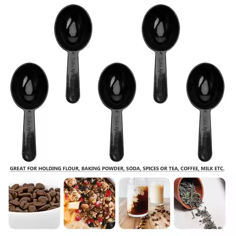 5Pcs Coffee Bean Measuring Spoons 7G 0.25oz Piece PP Plastic Construction Resistant to Breakage Idea