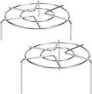 HULISEN Steam Rack, 3" and 1-3/4" Tall Trivet for Instant Pot 3 Qt and 6 Qt, Heavy Duty 18/8 Stainless Steel Steamer Rack Fit Pressure Cooker (6.4" Round - 2Pcs)