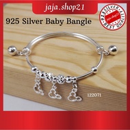 READY STOCK | 925 Silver Miki Baby Bangle Bell For Kids (122071) | 925纯银 米奇铃铛宝宝手镯 | 925 Budak Gelang Tangan Perak