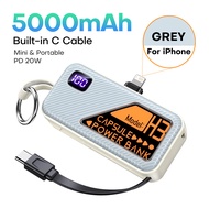 QOOVI Mini sạc dự phòng PD20W Xách Tay 5000MAh Sạc Được Xây Dựng-Trong Loại-C Cáp Nhanh Chóng sạc đi