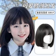 Girls' Wigs, Girls' Air Bangs Short Hair, Thin Natural Fashion Bobcut Hair Cutting, EYGO Full Head W