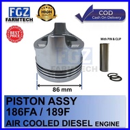 ◷ ➕◬ ◊ PISTON ASSY 186FA / 189F 12HP AIR COOLED DIESEL ENGINE ASSEMBLY Yamma Kingstone Yamada 12HP