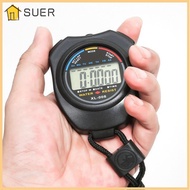 SUER Sport Stopwatch Timer, Lightweight LCD Display Electronic Stopwatch, Timer Portable Black Digit