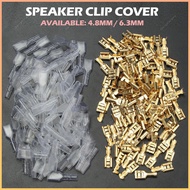 Female Speaker Clip Crimp Terminal Connector 6.3 mm 4.8mm Gold Brass Car Speaker Electric Wire Trans