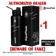 AQUAFLASK 40oz SPACE BLACK Aqua Flask Wide Mouth with Flip Cap Spout Lid Flexible Cap Vacuum Insulat