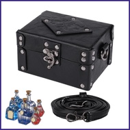 Potion Box with Strap Vintage Costume Prop PU Leather Alchemy Box With 12 Potion Bottles for Women M