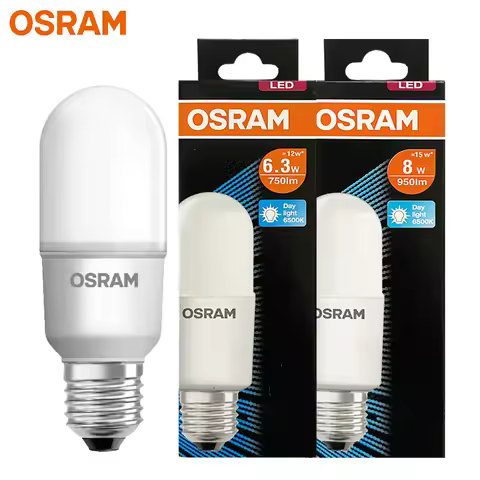 OSRAM LED E27 SticK Bulb 6.3W 8W 220-240V 6500K Day White Lamp LED Value Classic T Shape Lamps Origi