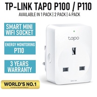 TP-Link Tapo P100 P110 Mini Smart WiFi Socket Plug With Energy Monitoring