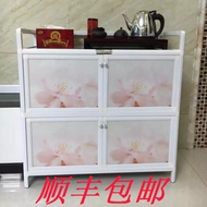 HY/💯Thickened Simple Cupboard Cupboard Stainless Steel Stove Table Cabinet Balcony Alloyed Aluminium Cabinet Sideboard C