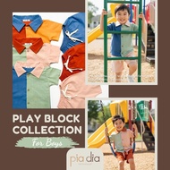 Pia Dia | BOYS' PLAY BLOCK SET - Woven Cotton Polo + Shorts (3-Color & 2-Color Combos)