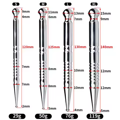 Multi-size Stainless Steel Horse Eye Stick Urethral Plugging Expander Dilator Smooth Double Head Mul