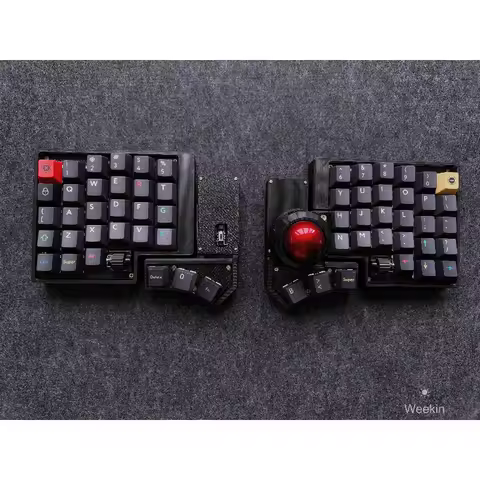 CCK-BALL Split Keyboard Wireless Dual-mode Hot-swappable Trackball Split Keyboard Kit Custom ZMK Off