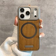 For iPhone 17 Pro Max 5G 2025 i17 17ProMax iAir 16 15 14 13 12 Pro Max Wooden Case Magnetic Frameles