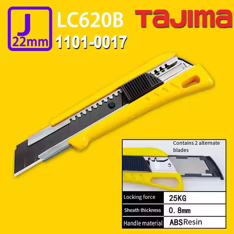 TAJIMA Utility Knife with Automatic lock Push Button 22mm-wide Blade Wallpaper Knife Cutting Hand To