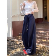 [Famila] Lazy Style Wide-Leg Pants Women Spring Autumn High Waist Drape Straight-Leg Loose Slimmer L