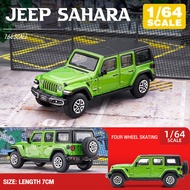 JKM 1/64 JEEP Sahara Diecast โมเดล รถอัลลอยด์รถยนต์ของเล่นคอลเลกชันของขวัญสําหรับเด็กชายสาว ของเล่นเ
