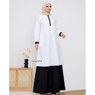 SS Syakira x HURAIYAH Black and white work GAMIS COMBINATION TOYOBO Huraiyah office college civil se