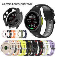 For Garmin Forerunner 970 strap case tempered glass screen protector USB Cable charger dock dust plu