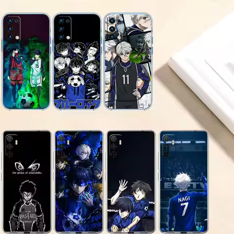 AR38 Football Blue Lock Transparent Phone Case for Motorola Moto G7 G8 G9 G84 G85 G73 G24 G15 Z2 Pla
